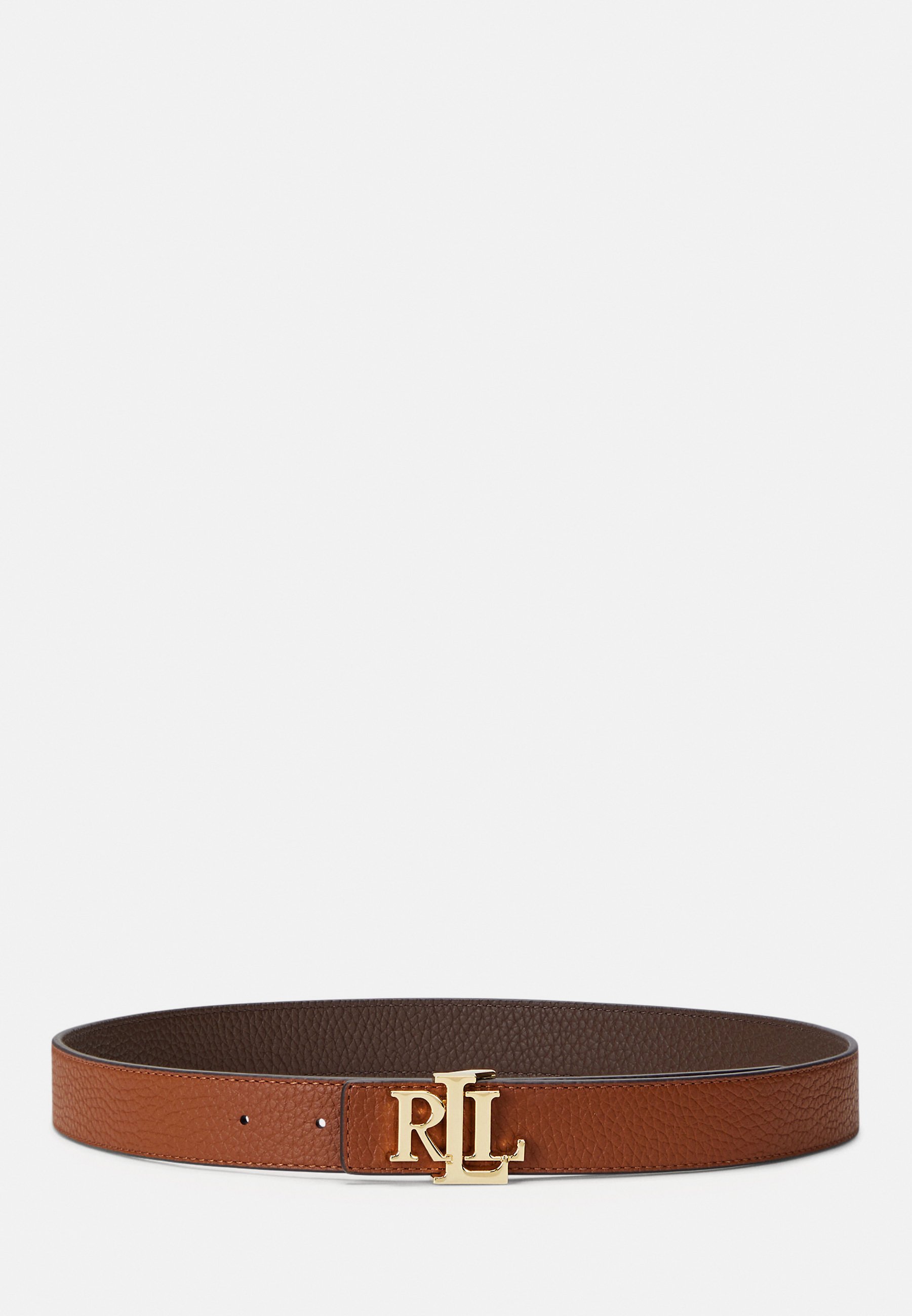 Lauren Ralph Lauren LOGO OMKEERBARE RIEM VAN GEGRAVEERD LEER - Riem - lichtbruin/donkerbruin