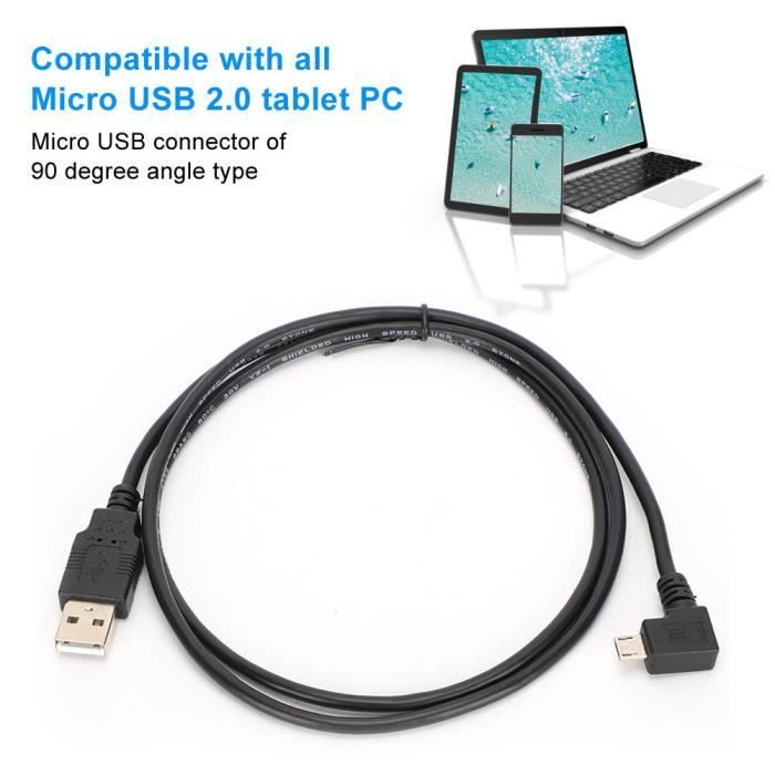 Câble Micro USB vers USB - Tomtom - C0402 - 1 m - Angle droit - Compatible Garmin Nuvi