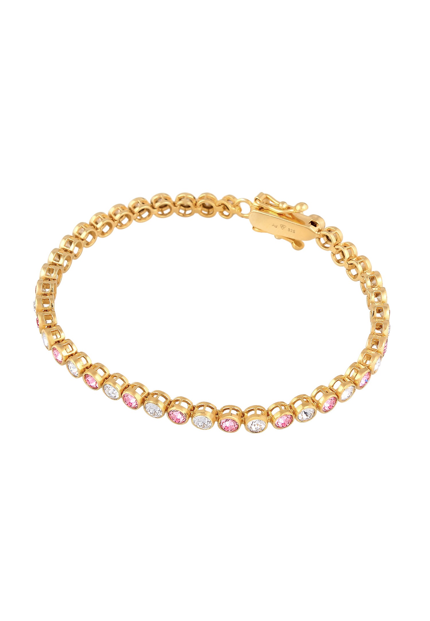 Elli PREMIUM Femmes Tennis Tendance étincelante avec cristaux Rose en argent sterling 925