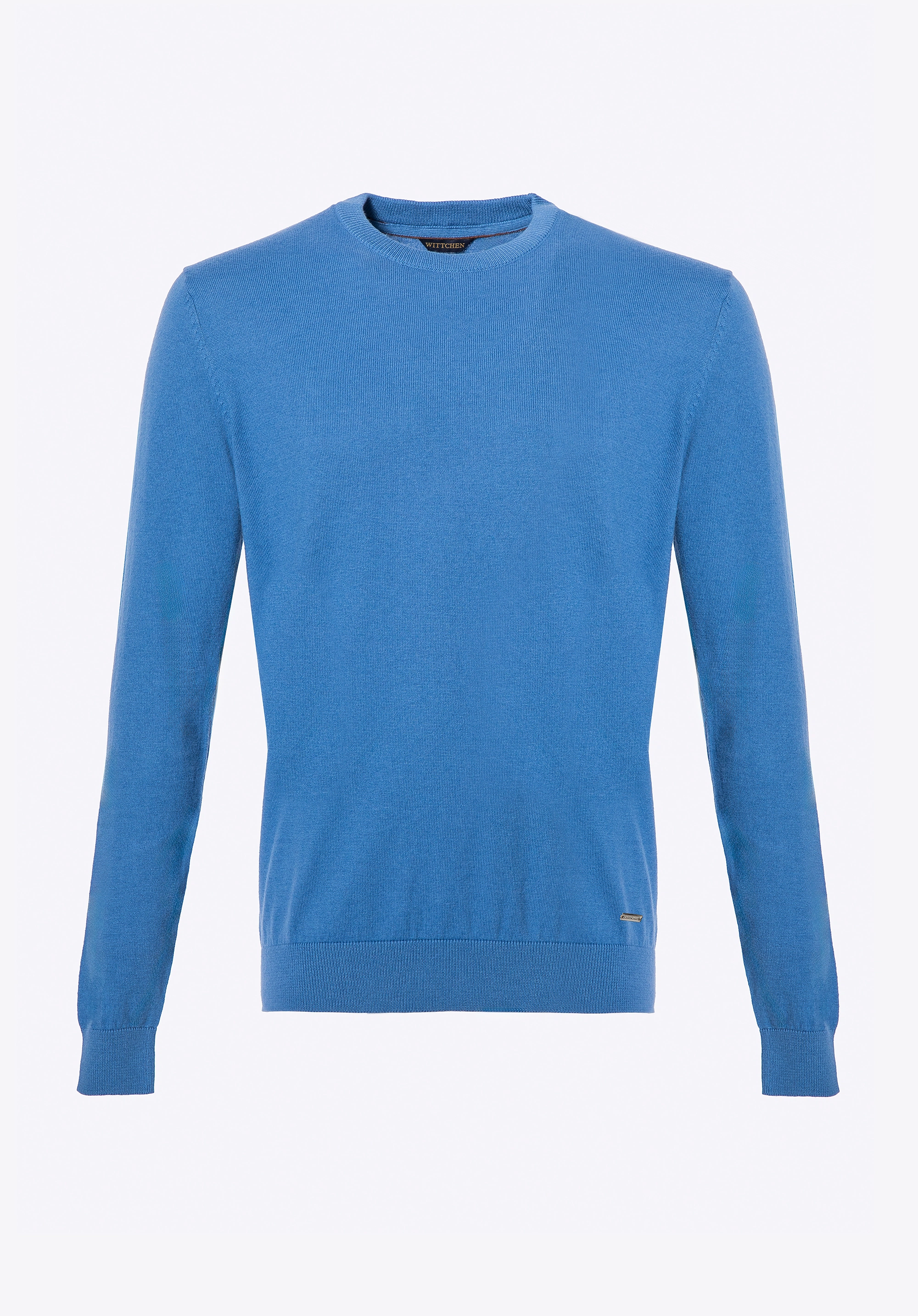 Sweter męski z bawełny z domieszką kaszmiru niebieski