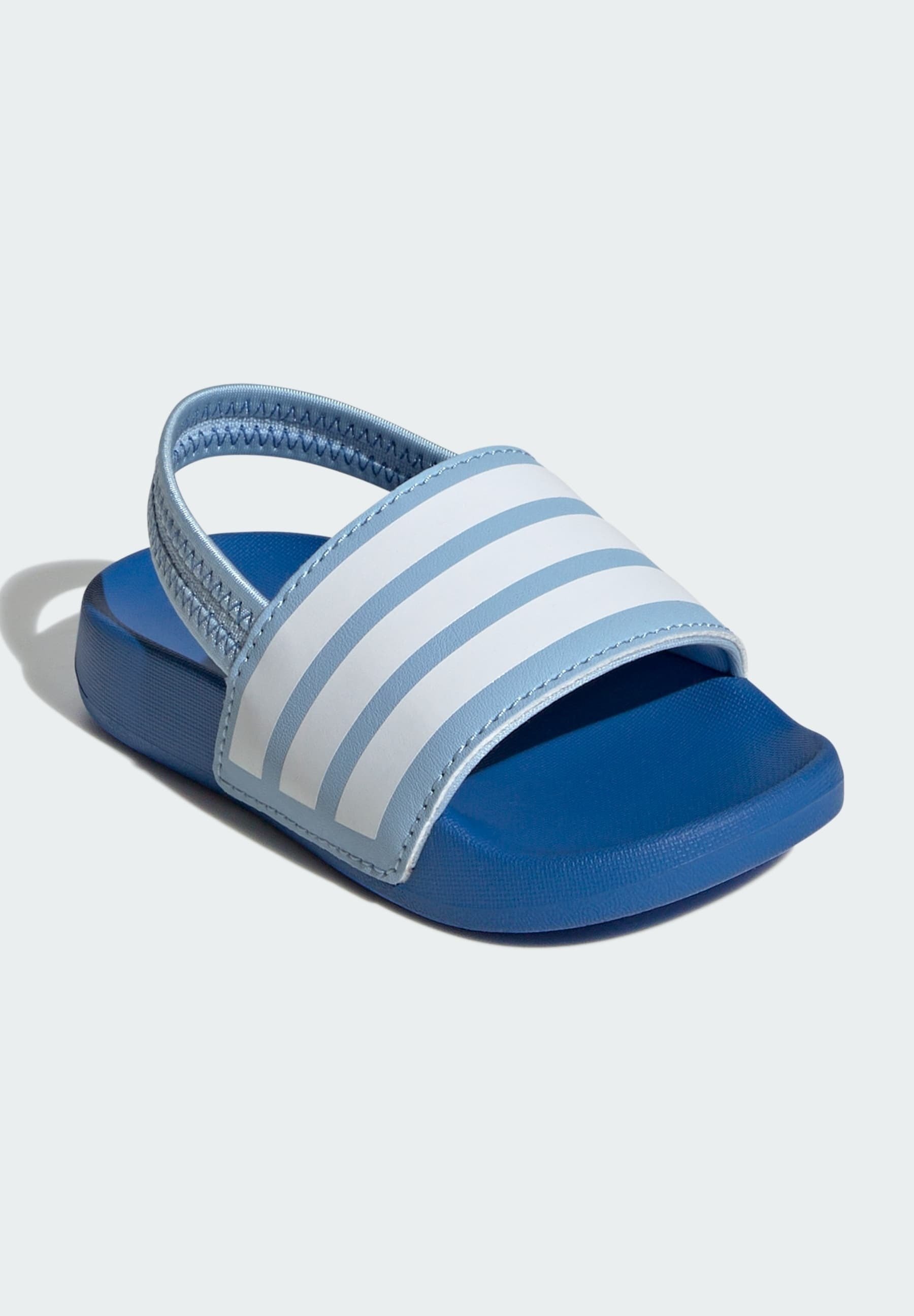 adidas Sportswear ADILETTE ESTRAP KIDS - Badeschlappen - Clear Sky Cloud White Bright Royal