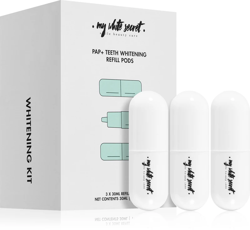My White Secret PAP+ bieliace náplne na zuby, aktivačný bieliaci gél
