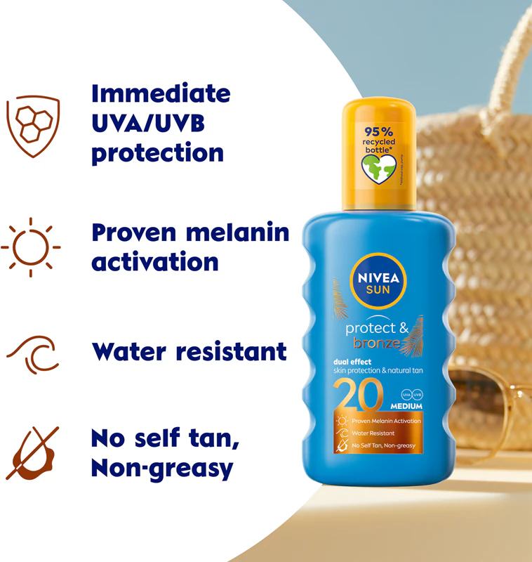 NIVEA SUN Protect & Bronze Intenzivní opalovací sprej SPF 20