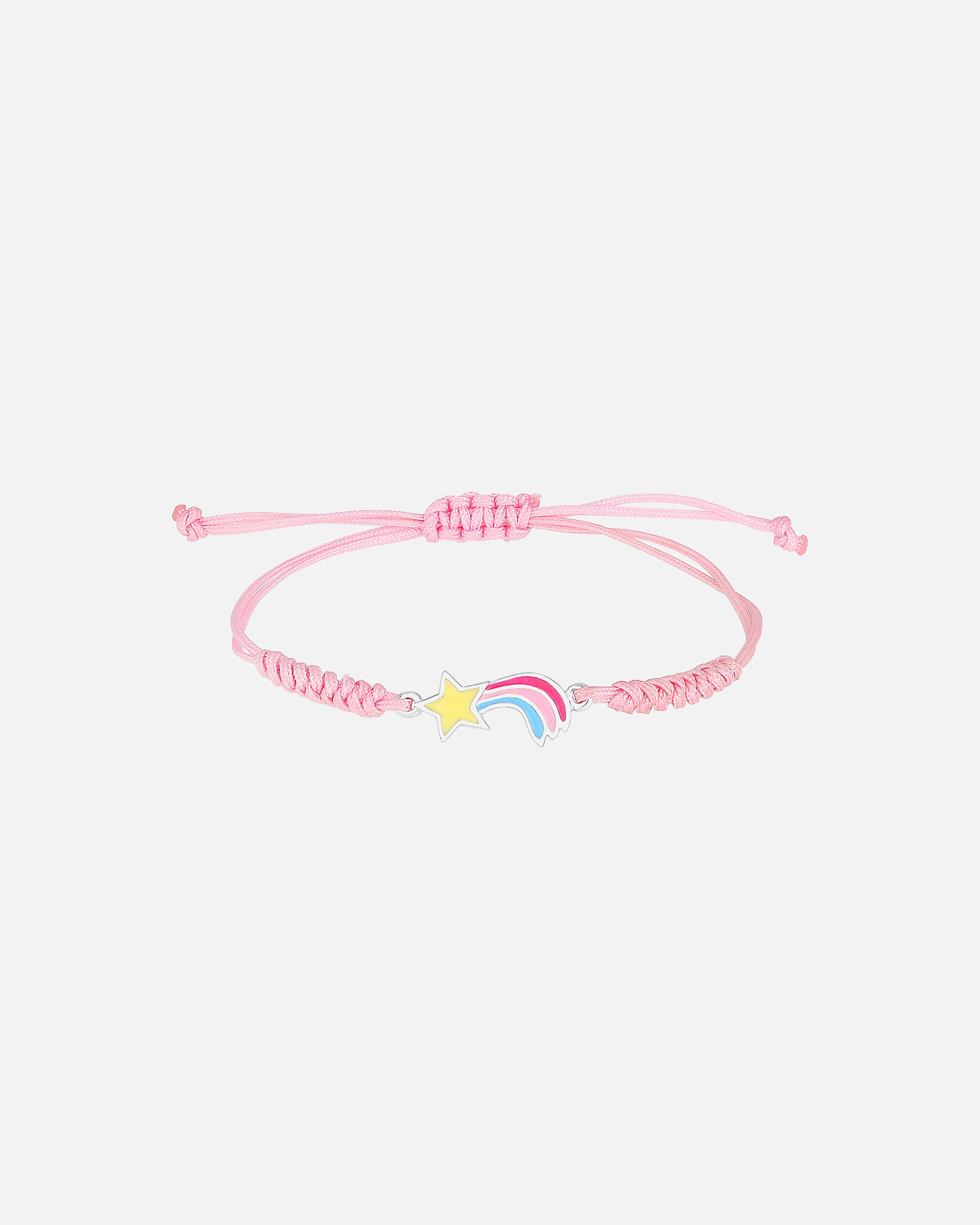 Elli Arc en Ciel Mignon Nylon Rose Bracelet Enfant (925/1000) Argent