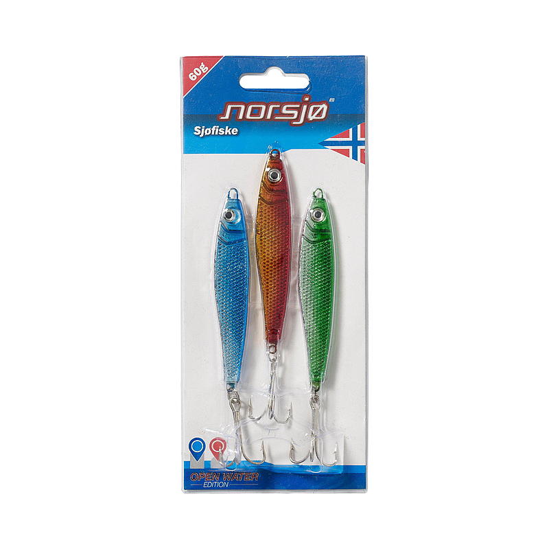 Norsjø Lure 3-pakning 60 g, havfiske, Norsjø