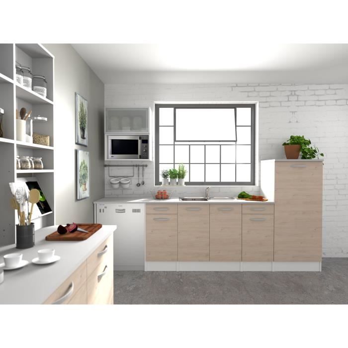 OSLO Meuble haut 1 porte - Décor Chêne Jackson - L 60 x P 36 x H 35 cm
