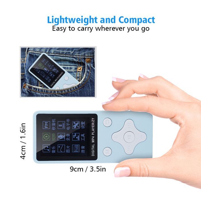 Reproductor MP4 - SHIPENOPHY - Mini portátil - 32 GB - Bluetooth - Batería de 180 mAh