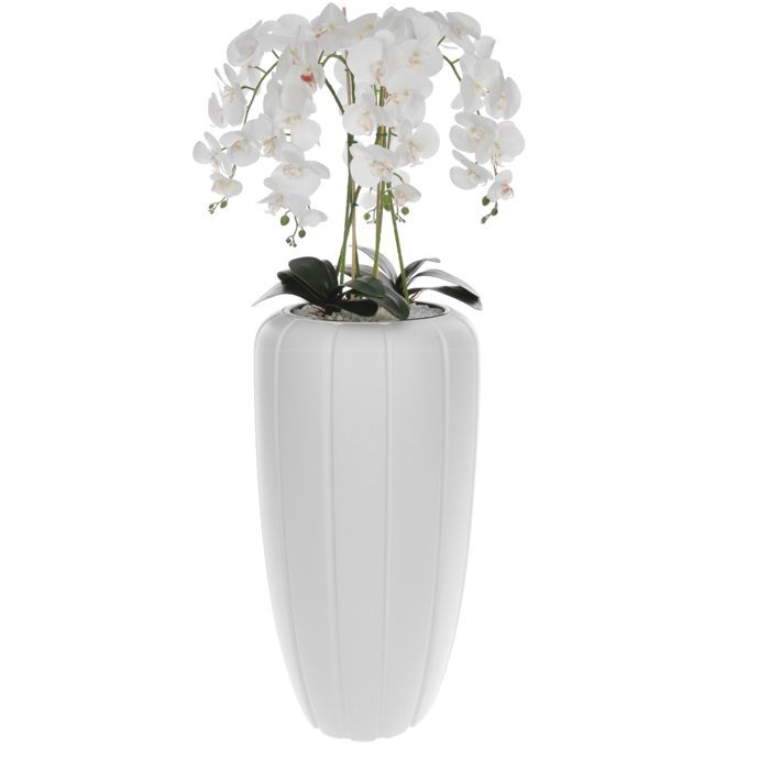 Planta artificial - GARRAFA - Orquídea - Altura 125 cm - Vaso branco - Decoração de interior