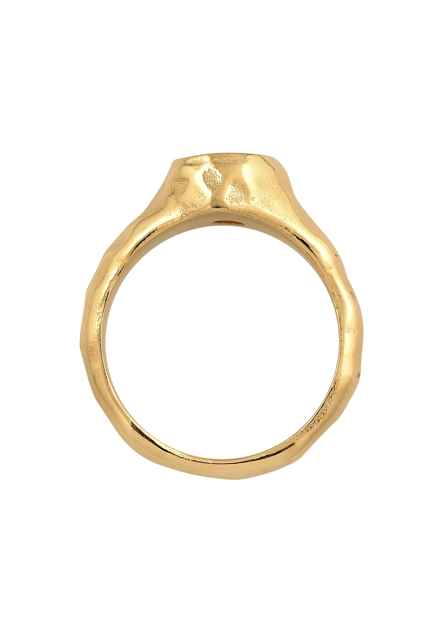 Elli PREMIUM Elli PREMIUM Bague Femmes Sceau Organic Design avec cristal de zirconium en argent sterling 925 plaqué or