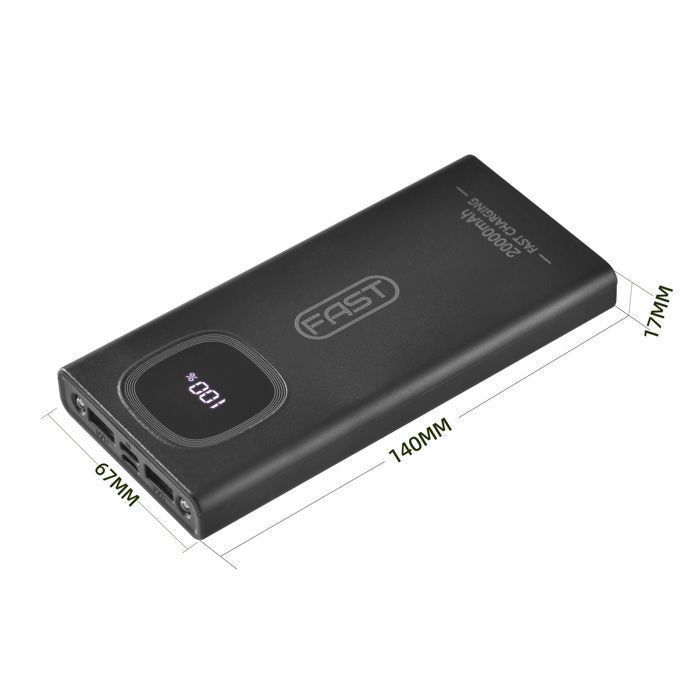 Batterie Externe, 22.5W 20000mAh Power Bank, Batterie Portable USB C Input & Output PD3.0 QC4.0 Charge Rapide Powerbank noir