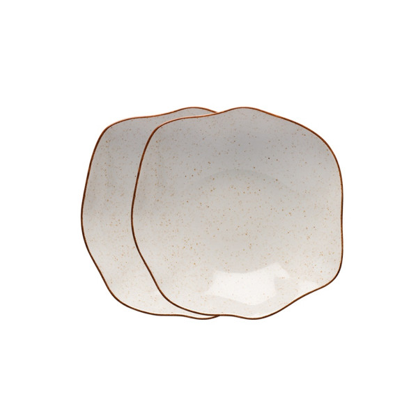Zestaw 2 talerzy głębokich 23 cm Stone Age beżowy LB25