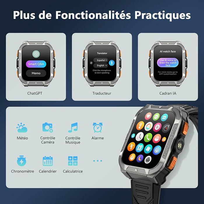Blackview W80 Pro Smartwatch for Men and Women, Bluetooth, 900mAh, 1.91
