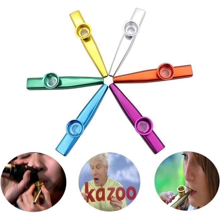Set of 6 Metal Kazoo Musical Instrument Instrument Accompaniment Gift for Guitar, Ukulele, Violin, Piano for Children
