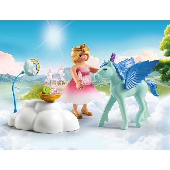 PLAYMOBIL 71802 Princesse et poulain ailé avec nuage, Princess Magic, 16 pièces, Dès 4 ans