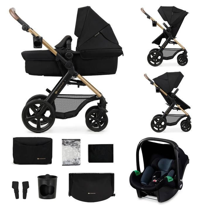 Cochecito Kinderkraft MOOV2 3 en 1 con silla de coche MINK PRO I-SIZE