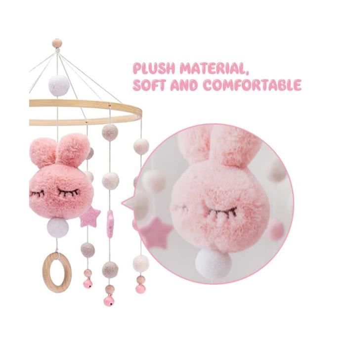 Móvil para cuna, móvil musical para cuna, móvil de madera para cuna, juguete móvil para cuna para niñas y niños.