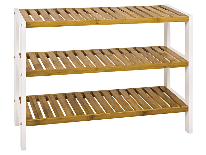 Regał na buty Lena 70 cm z 3 półkami naturalny/biały