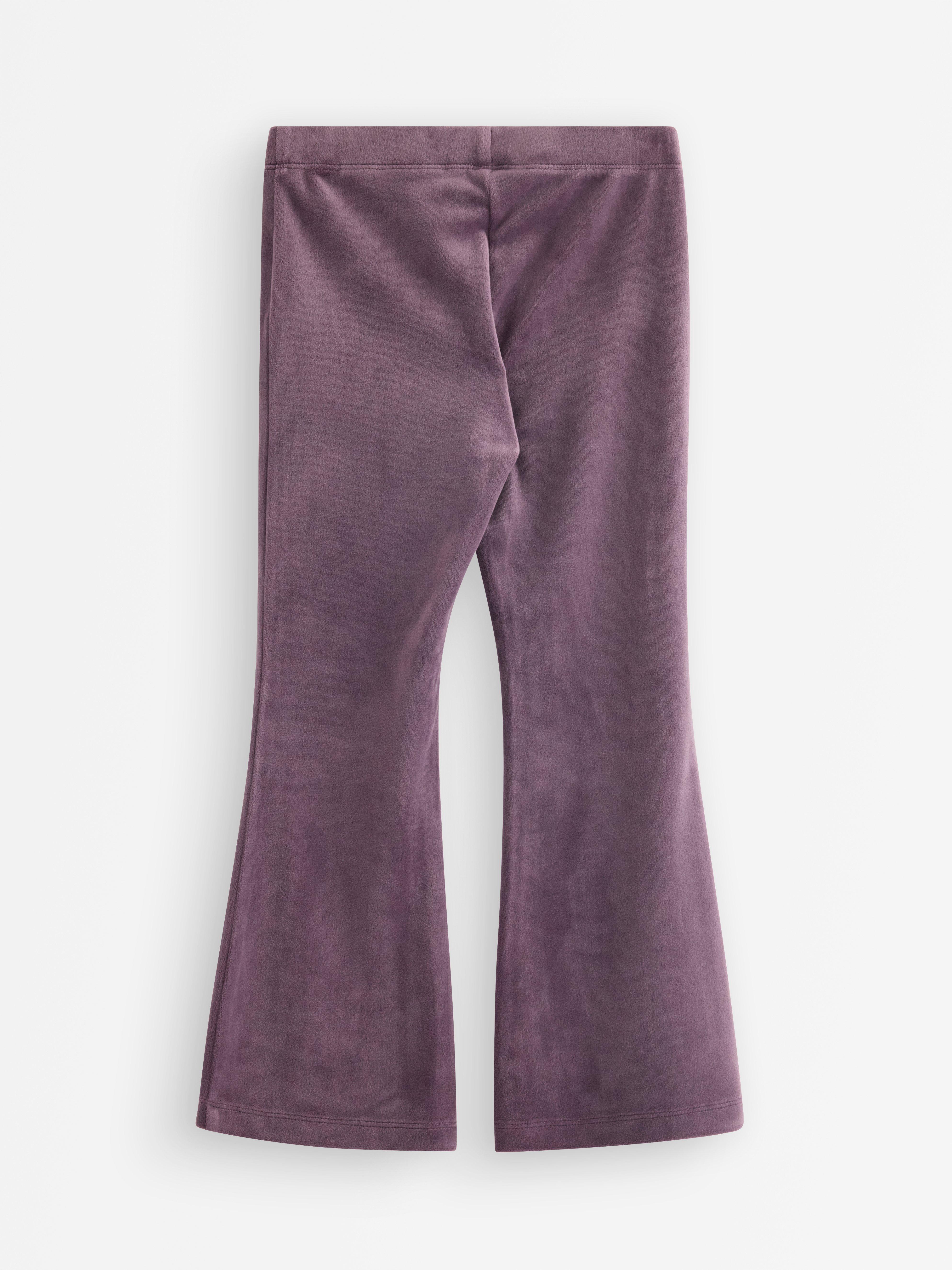 Utsvängda legíny a velur Light Dusty Lilac