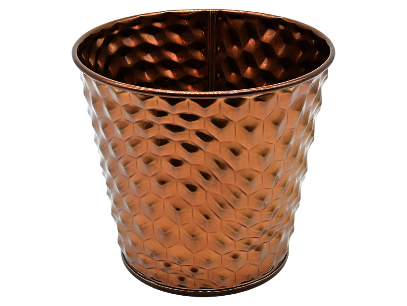 Osłonka na doniczkę metalowa 12 cm miedziana