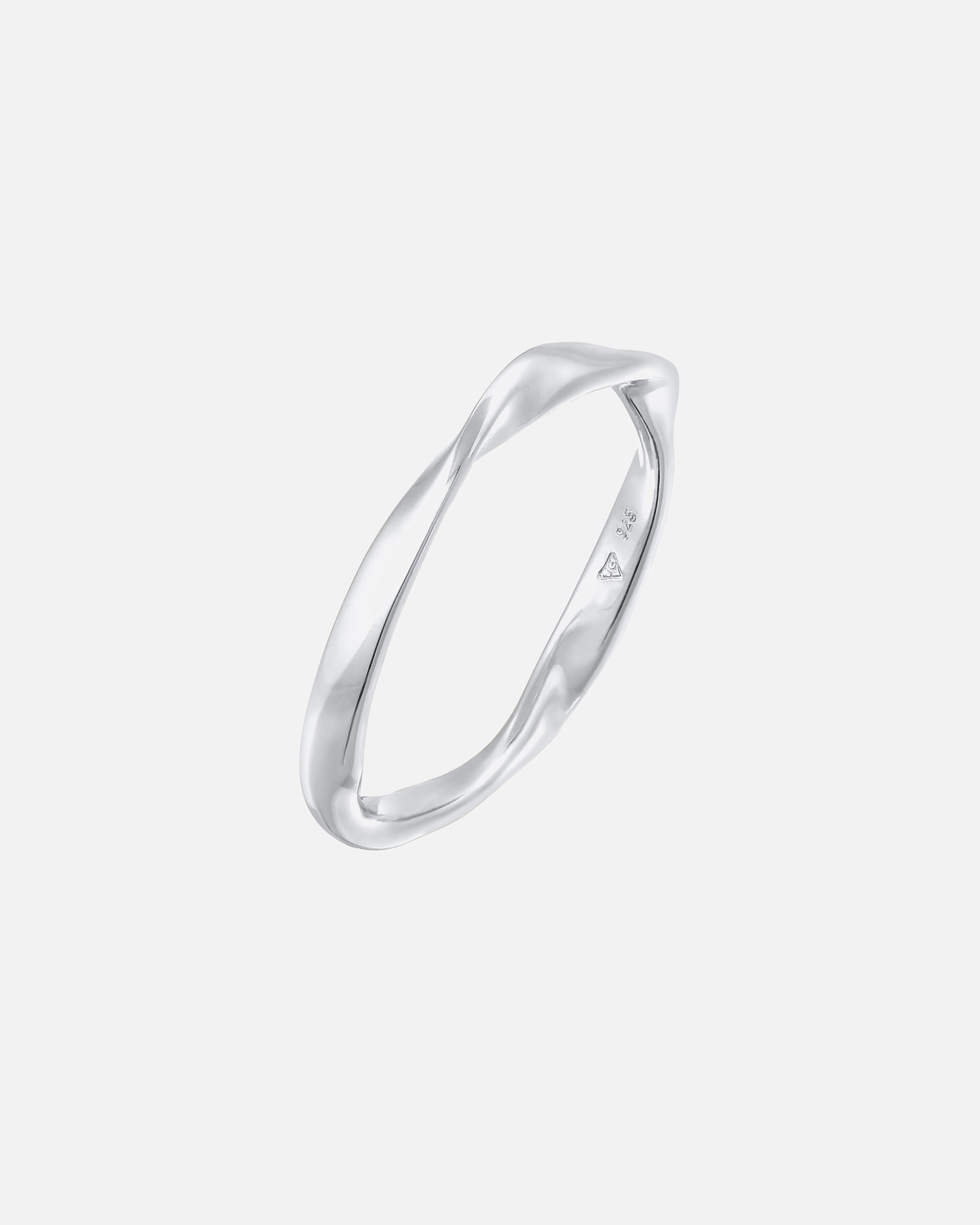Elli Femmes bande torsadée pile basique en argent sterling 925