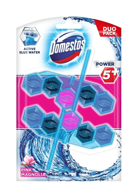 Domestos Kostka Power5+ Blue Water Pink Magnolia
