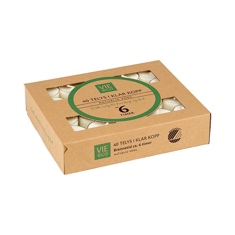 Vie Eco telys 40-pakning 6 timer ECO Svanemerket