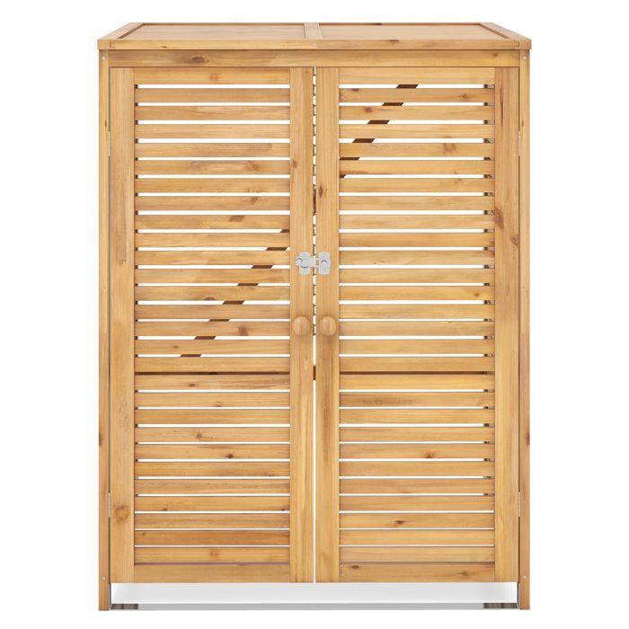 Tuinafvalbakhoes - RELAX4LIFE - 120 L - Sparrenhout - Scharnierend deksel - Metalen ketting - Afsluitbare deur