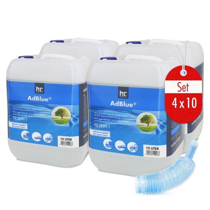 Höfer Chemie AdBlue 4 x 10L avec Bec verseur - Solution d'urée pour Voitures Diesel telles Que BMW et VW