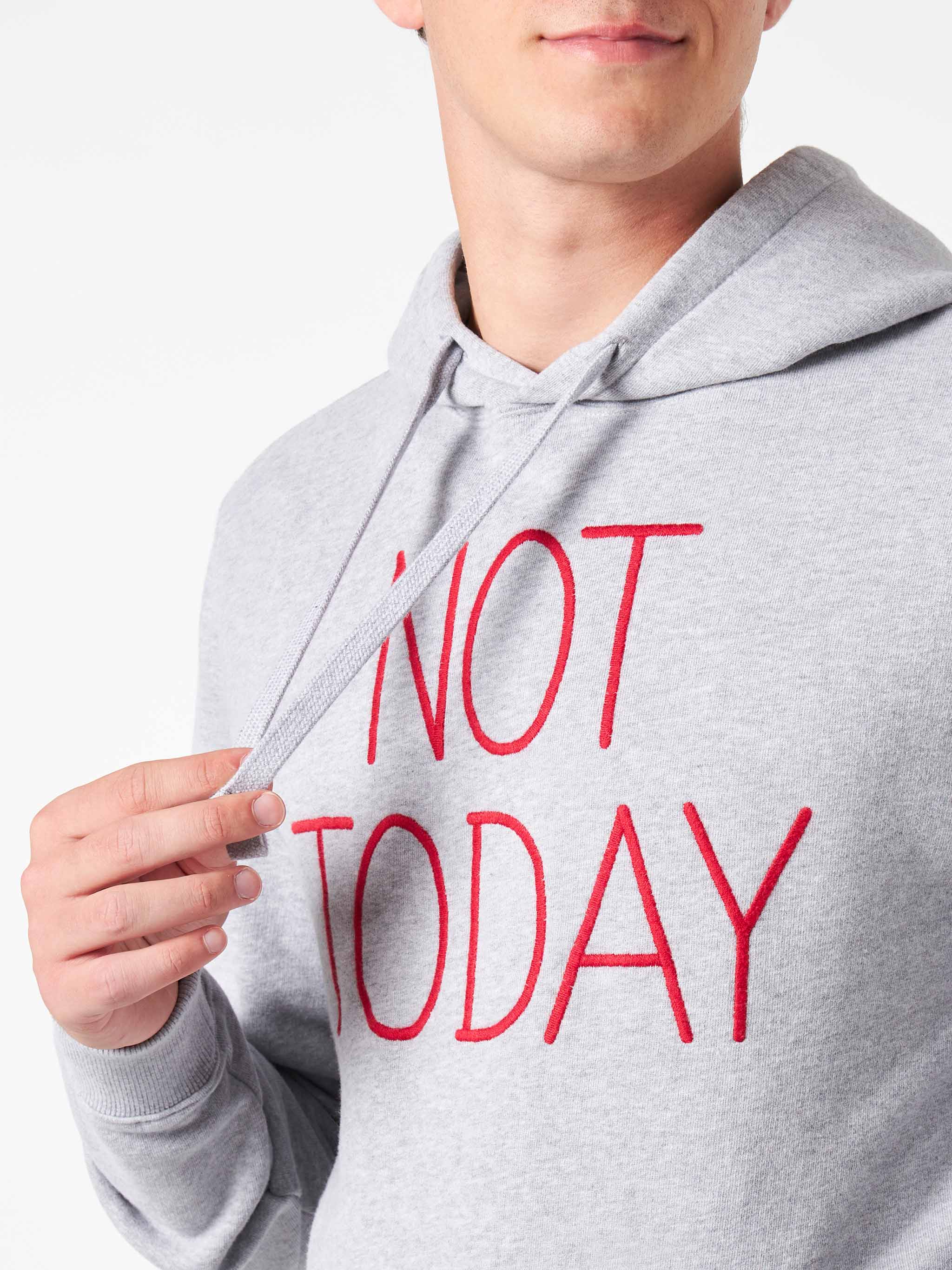 Graues Herren-Sweatshirt mit „Not Today“-Stickerei
