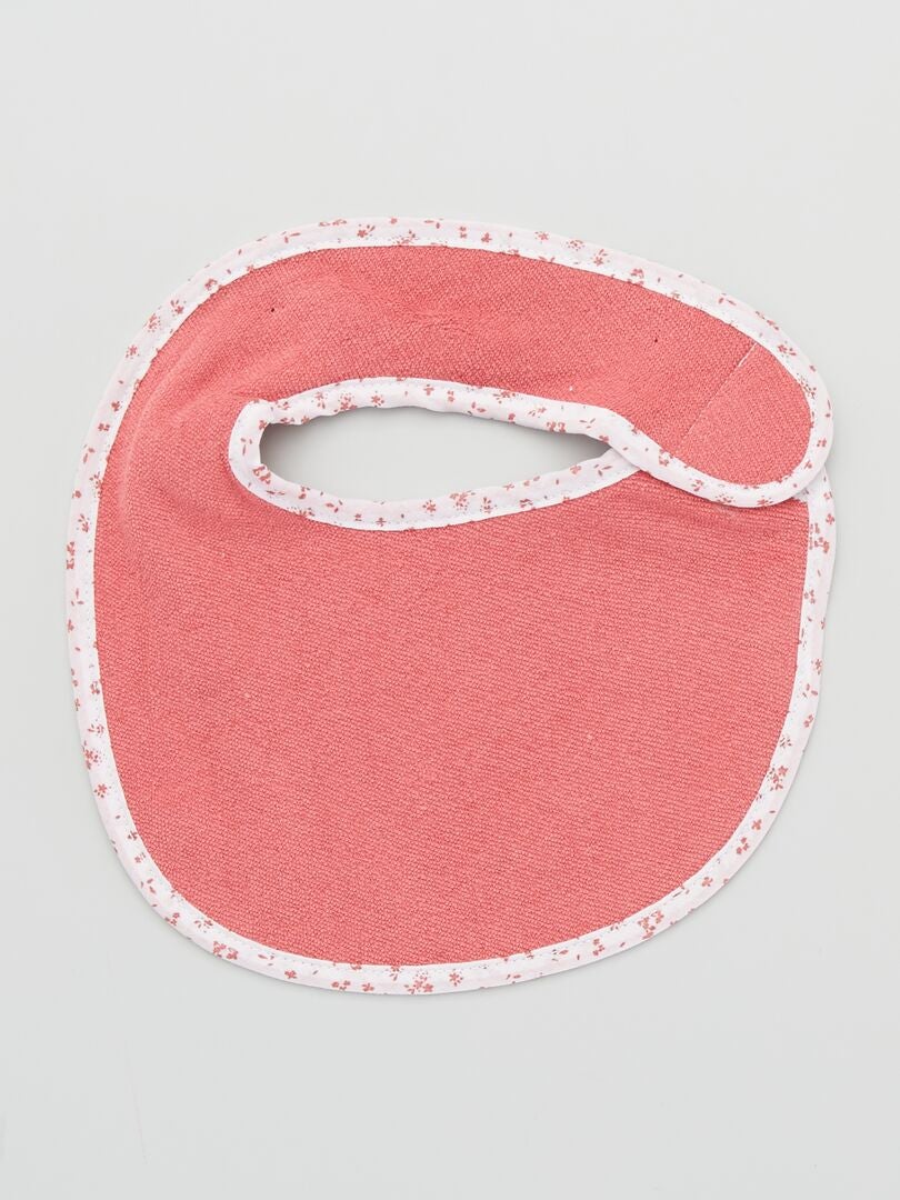Set van 7 badstof slabbetjes met afscheurranden - ROZE