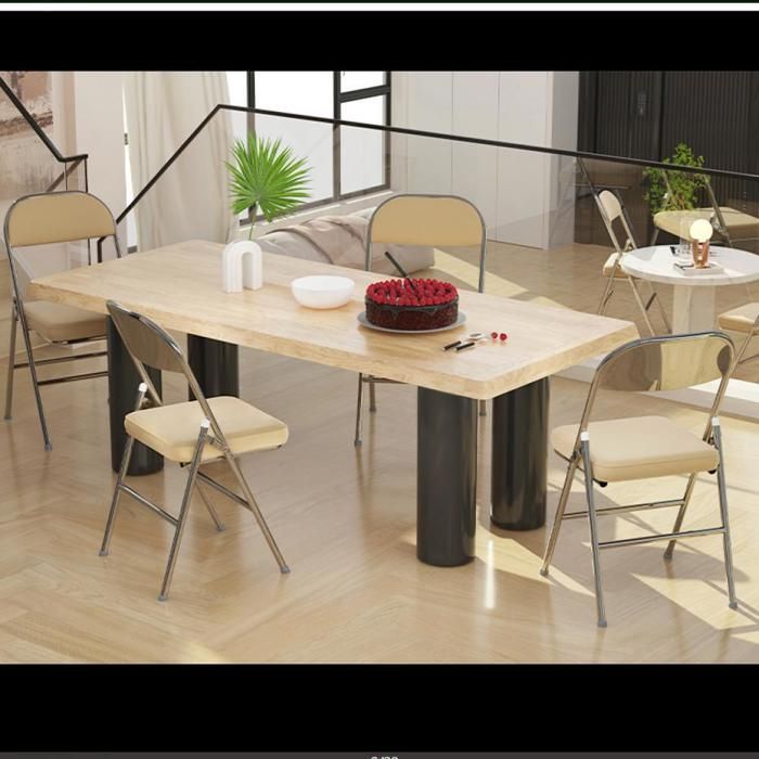 Lot de 4 Chaises Pliante - MIPAN -  Chaises Pu -  Salle à Manger Pliantes Pour Cuisine,Terrasse,Jardin - Max:120 Kg - Jaune