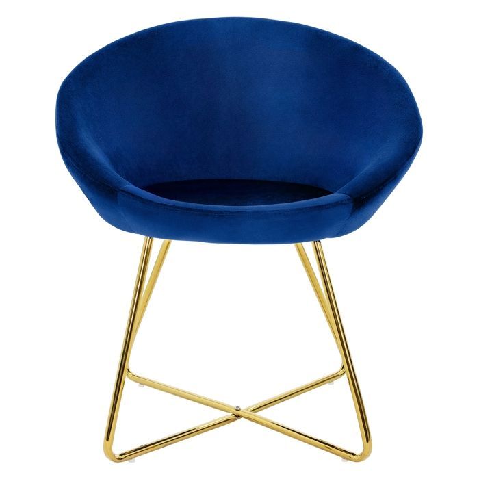 ML-Design 2 Chaises de Salle à Manger en Velours Bleu Assise Rembourrée avec Dossier Fauteuil pour Table à Manger Maquillage Cuisine