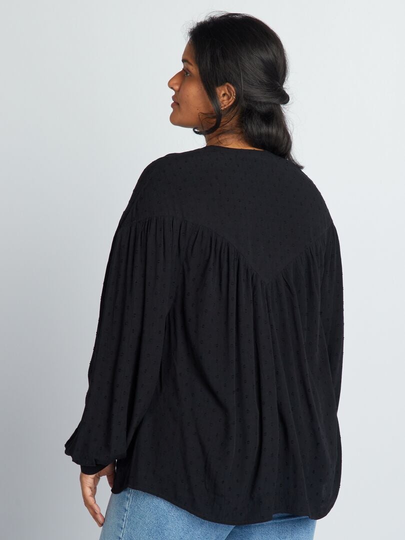 Blusa Plumetis - negra