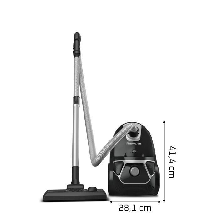 Rowenta Aspirateur avec sac, Moteur basse consommation 900 W max, Compact, 3L, Sac Hygiène+, Grand rayon d'action RO3945EA