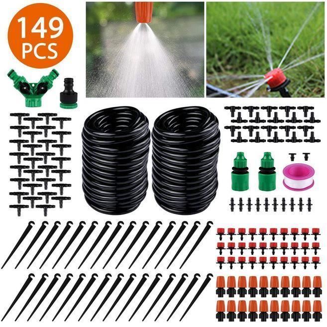 Sistema di irrigazione da giardino HiO 30M, kit di irrigazione a microgoccia da 149 pezzi, sistema di irrigazione automatico