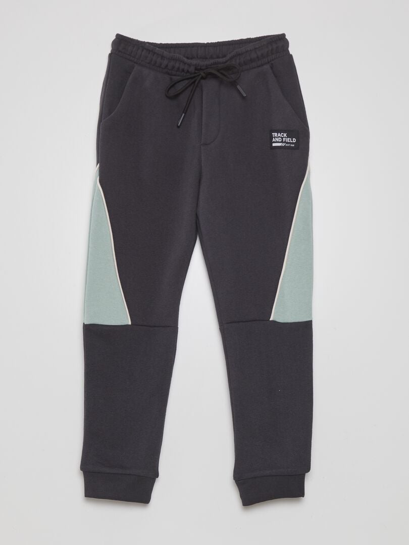 Tweekleurige joggingbroek - ZWART
