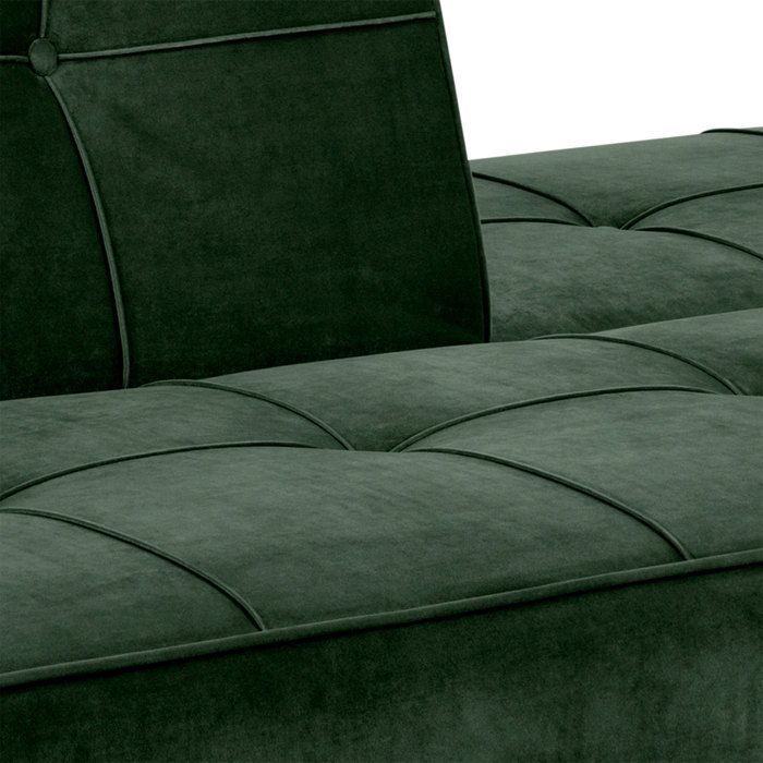 Canapé-lit convertible vert forêt en velours - EMOB - Giovanni - Style vintage - Dimensions 95x198cm