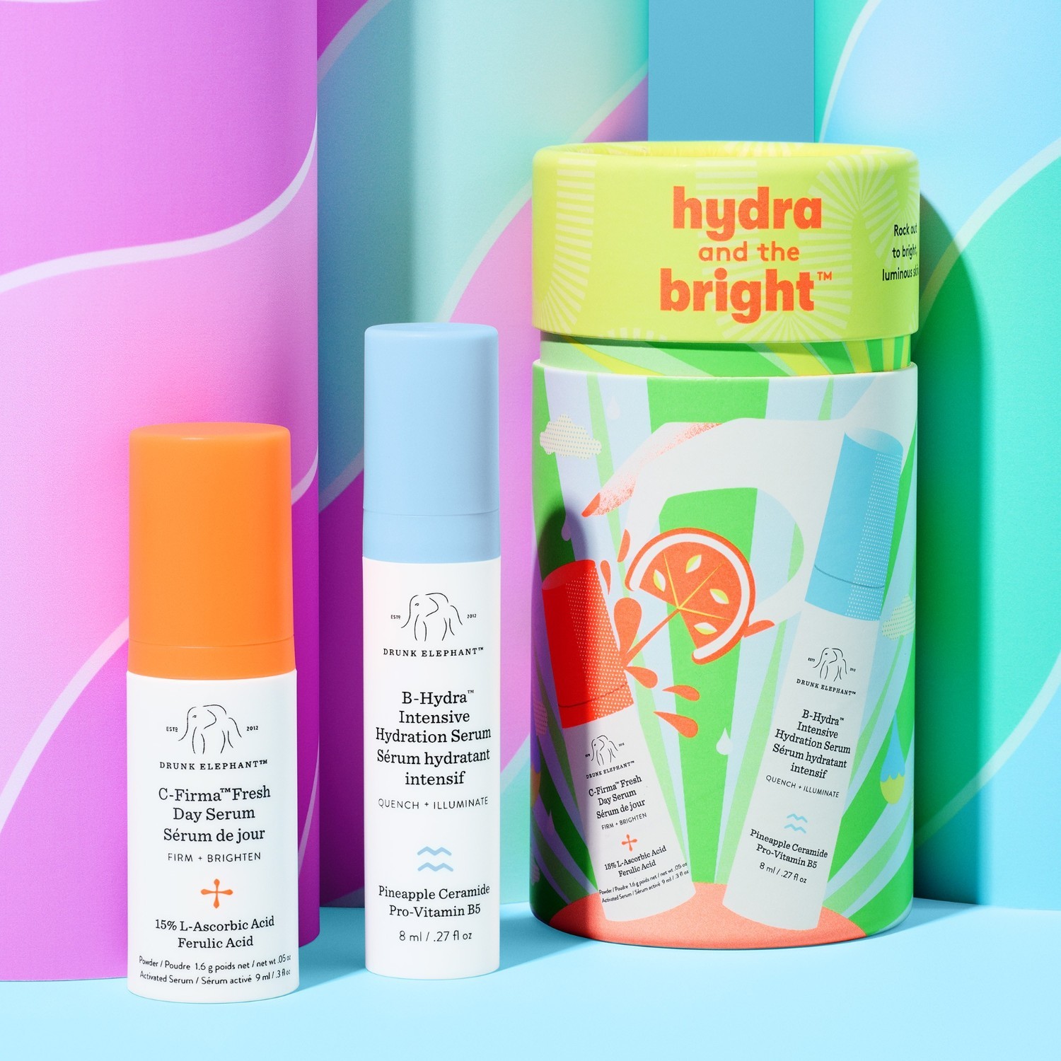 Sada na starostlivosť o tvár Drunk Elephant Hydra and the Bright™ – 1 kus