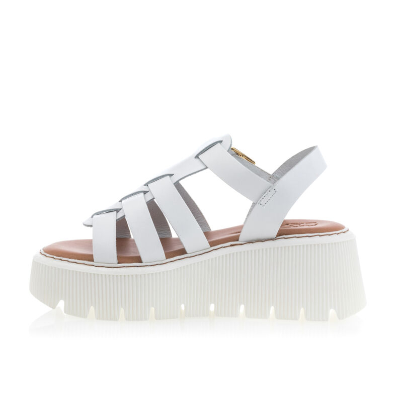 Hvite sandaler / sko med åpen tå til dame
