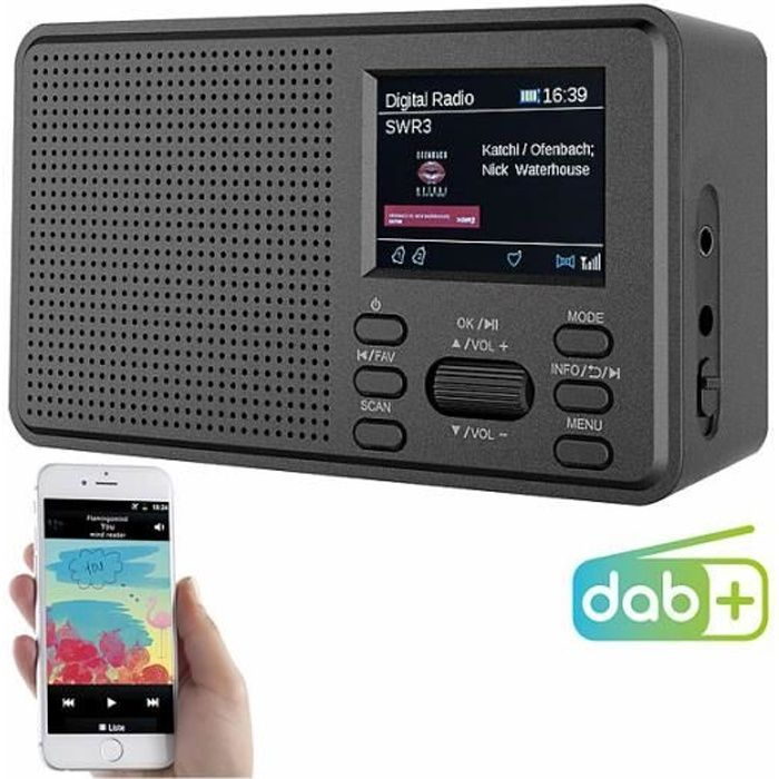DAB+/FM Digital Radio - VR Radio - DOR-225 - Bluetooth 5.0 - LCD Screen - Built-in Alarm Clock