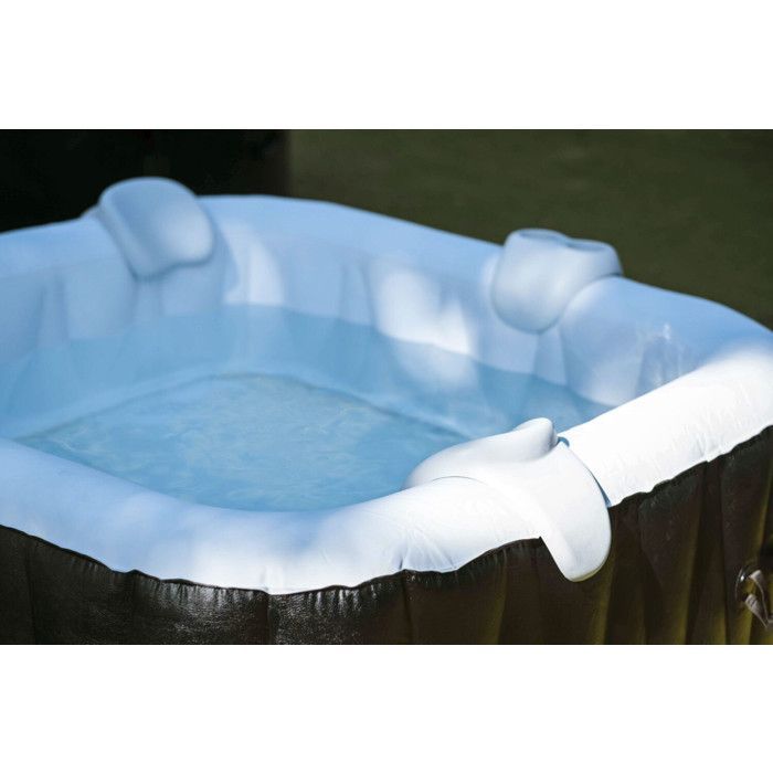 Bañera de hidromasaje hinchable cuadrada Ospazia para 6 personas - Hasta 40 °C - Lista en 5 minutos - Incluye cubierta y filtro