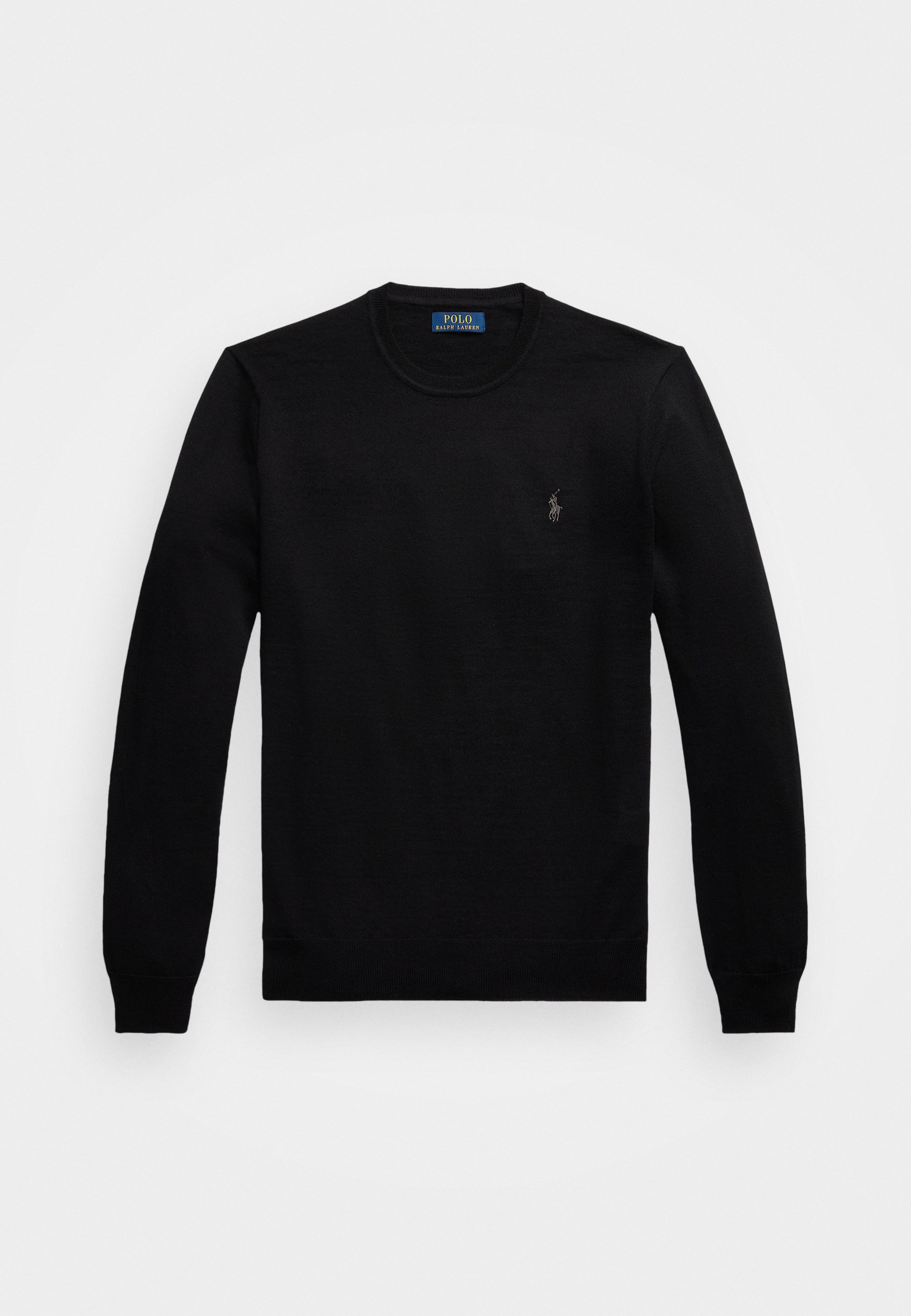 Polo Ralph Lauren Slim Fit Wasbare Wol Trui met Ronde Hals - Trui - zwart