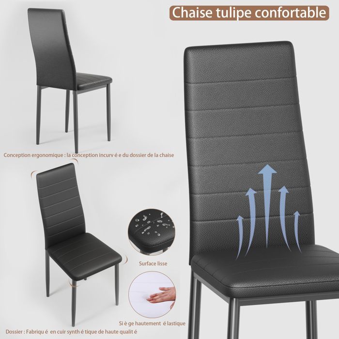 Lot de 6 Chaises de Salle à Manger Style Contemporain pour Notre Salle à Manger, Cuisine, Salle de Réunion