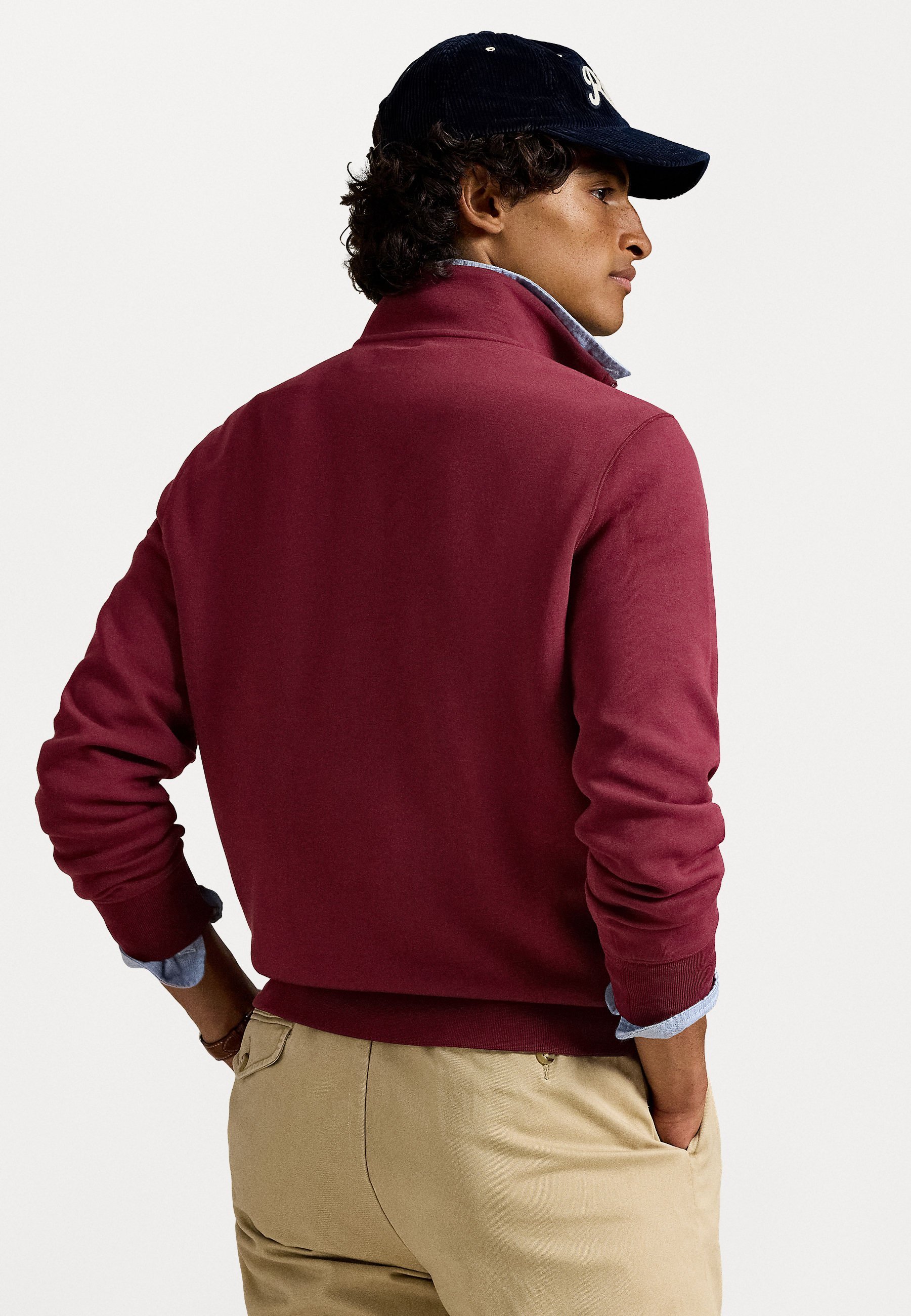 Polo Ralph Lauren DOUBLE-KNIT QUARTER-ZIP PULLOVER - Sweatshirt - klassiek wijnrood