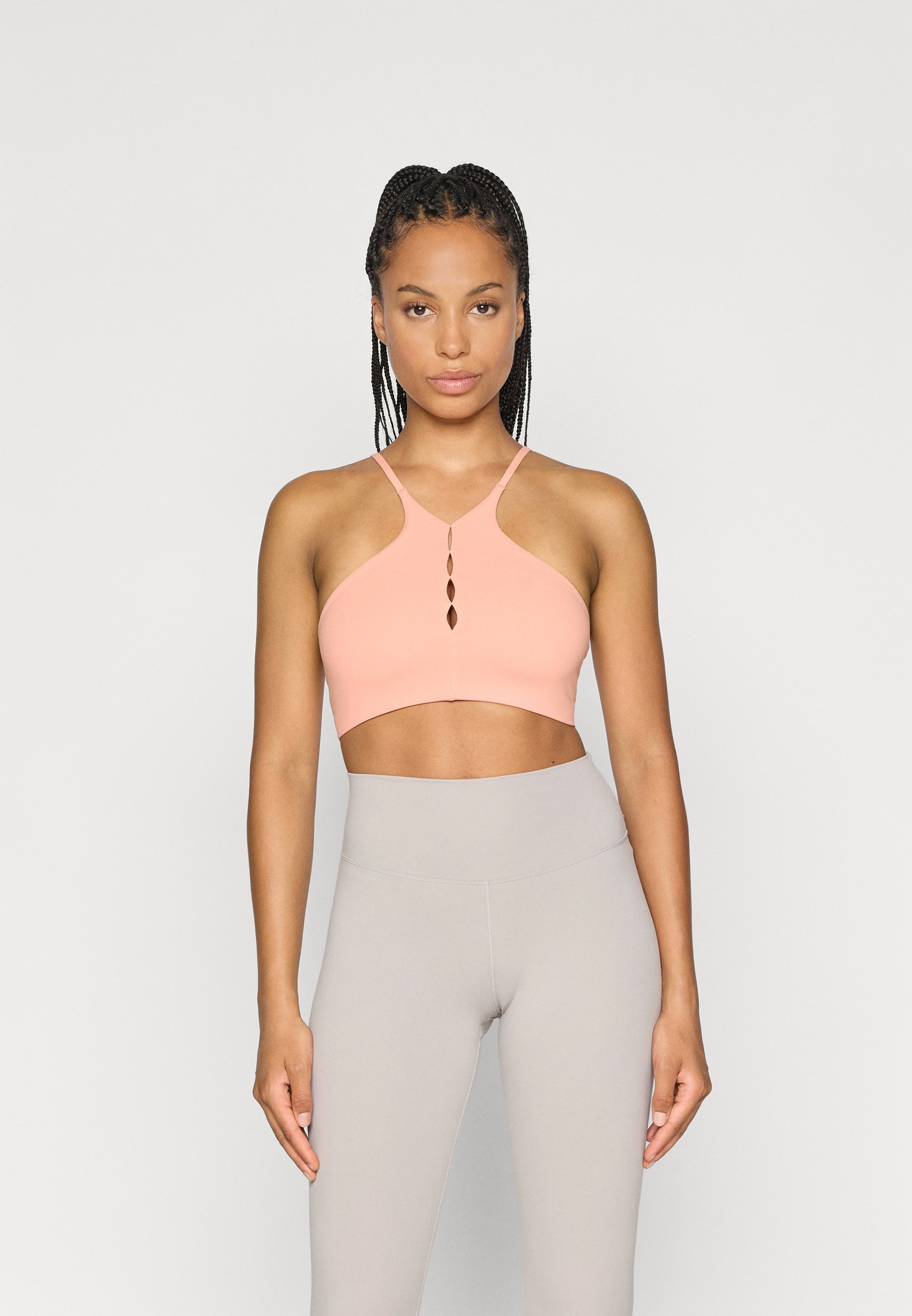 Nike Performance KEYHOLE BRA - Športová podprsenka s ľahkou oporou - marhuľovo-agátová