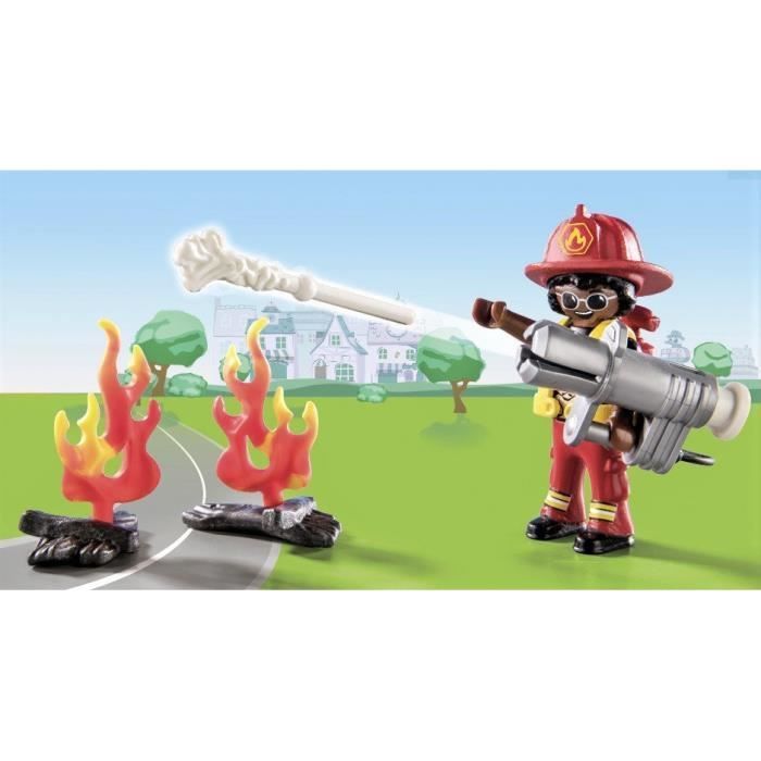PLAYMOBIL - 70917 - EEND OP ROEP - Brandweerman en Kat - Meerkleurig - 225,1 g - 32 onderdelen