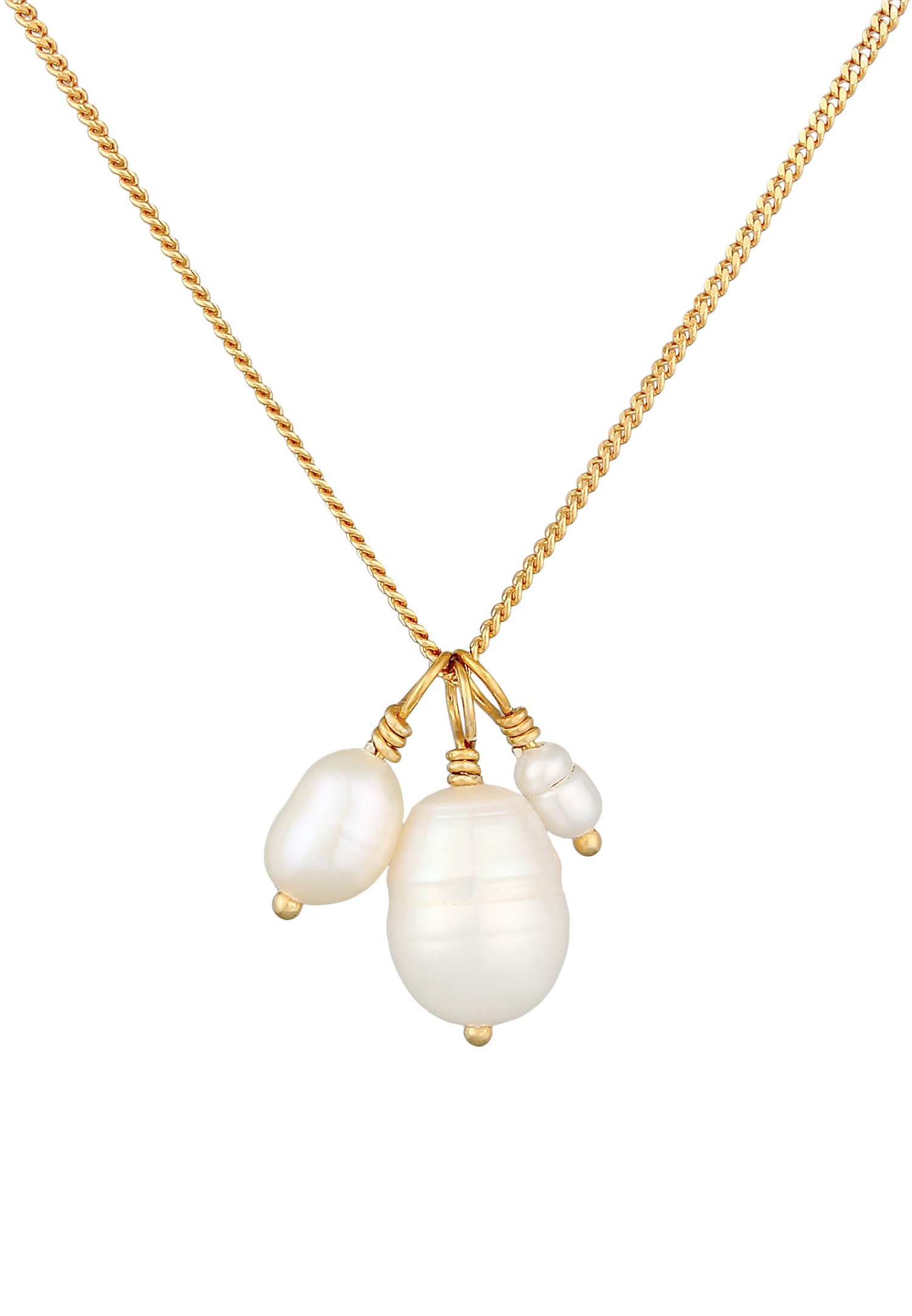 Elli PREMIUM Elli PREMIUM Collier Femmes baroque avec perles de culture d'eau douce en argent sterling 925 plaqué or