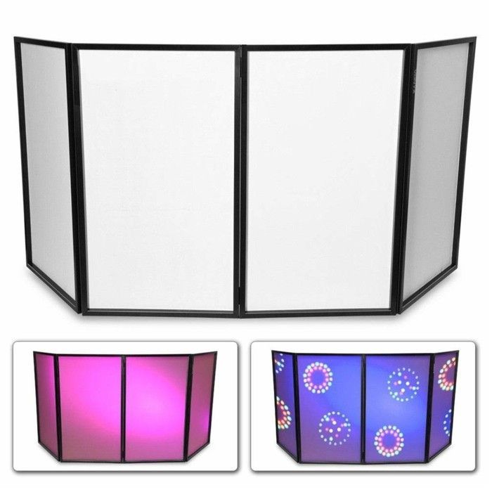 Pack Lumière DJ Façade 1200 x 700 - Machine à fumée Lumineuse Ibiza FOGGY-ASTRO - Pied Support Tablette - 2 Supports Enceintes