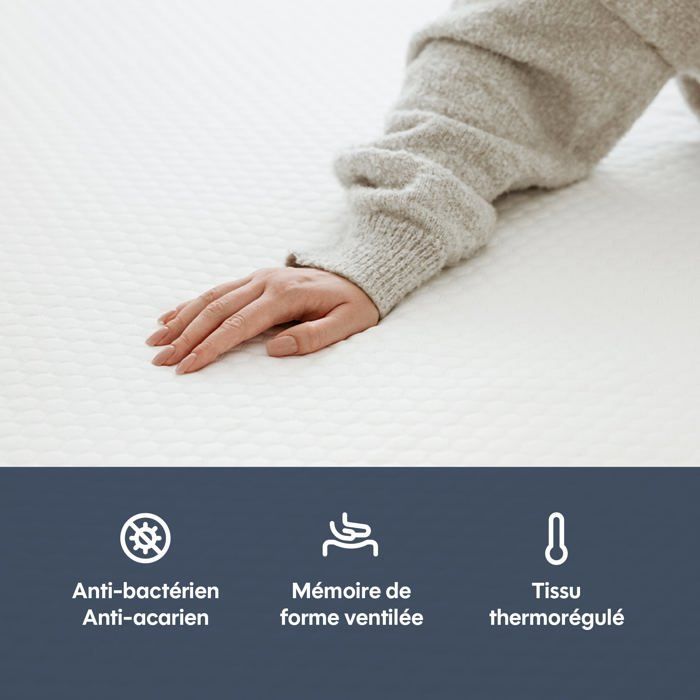 Surmatelas mémoire de forme 200x200 épais 5cm - Cloudy - Morphea
