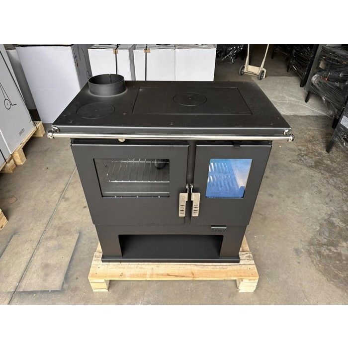 Poêle à Bois Verso CS - 7,7 kW | Plaque Supérieure en Métal, Chauffage Efficace et Sortie de Fumée à Gauche